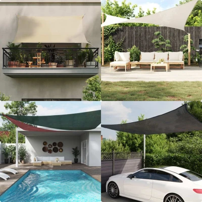 Slika vidaXL Sunshade Sail 160 g/m² Dark Green 3x4.5 m HDPE